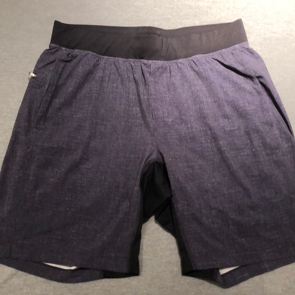 Men's Performance Shorts in Dark Blue with Black Waistband